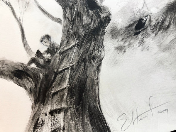 Reading in the beech tree