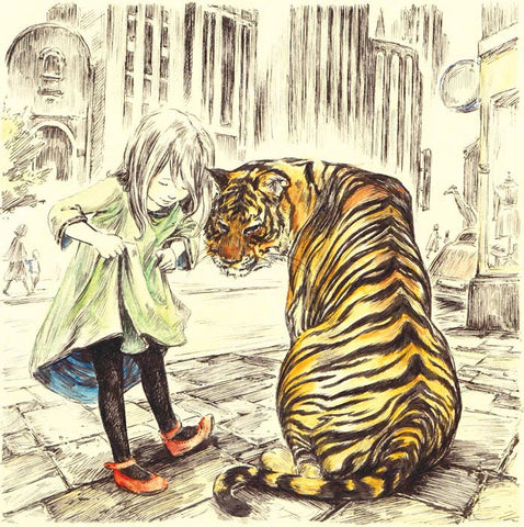 Tiger and the red shoes