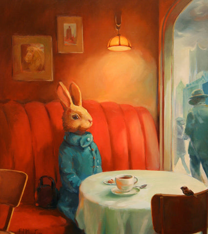 The Hot Chocolate, oil painting
