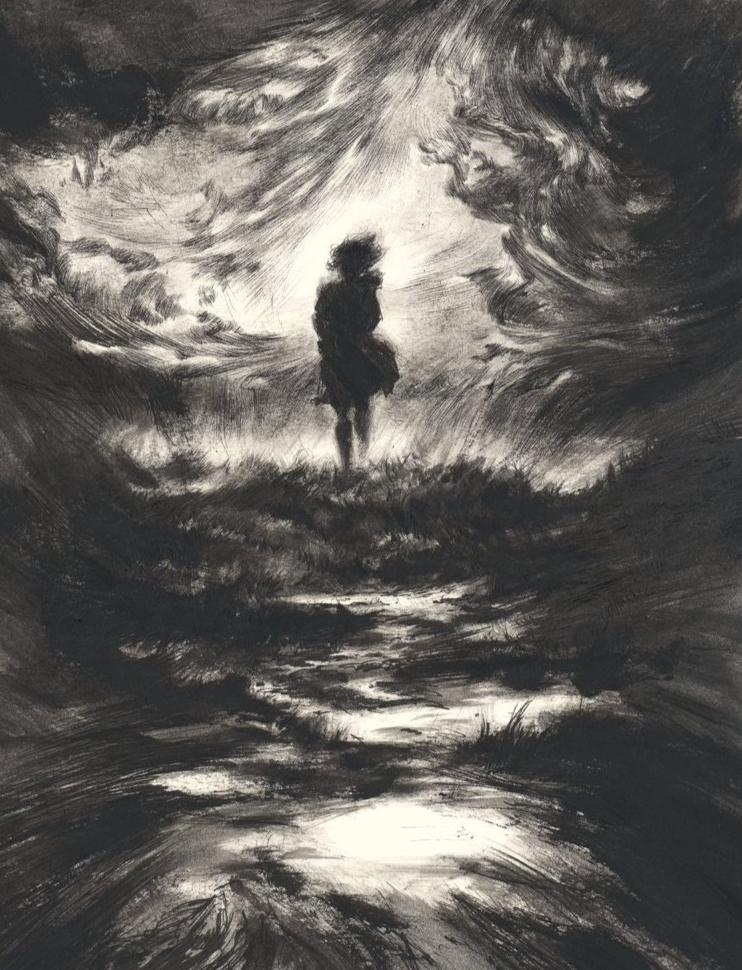 Lettie comes, illustration for The Ocean at the End of the Lane