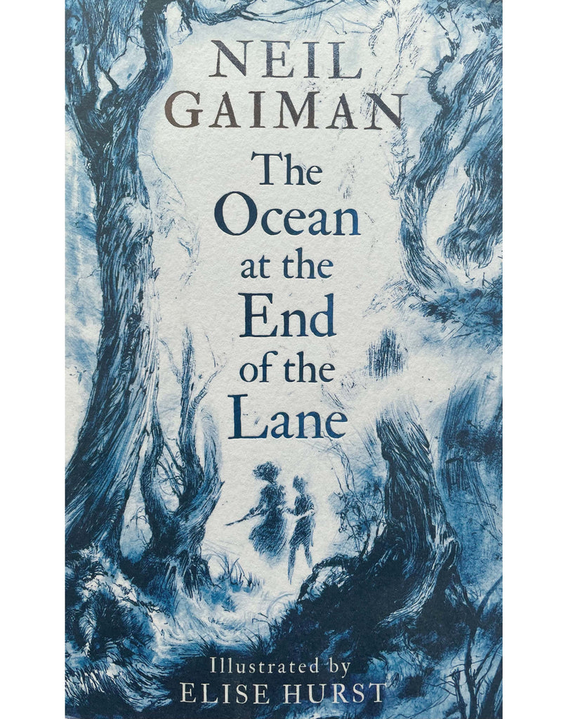 The Ocean at the End of the Lane, Headline paperback edition , written by Neil Gaiman and illustrated by Elise Hurst.