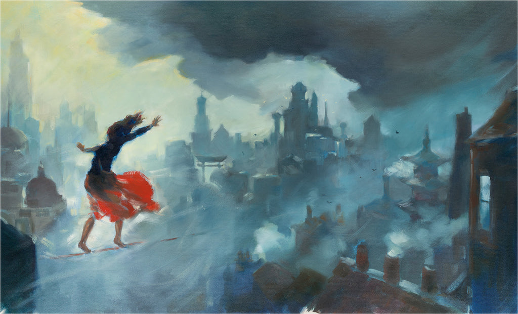 Girl on Wire, picture book (oils, 2018)